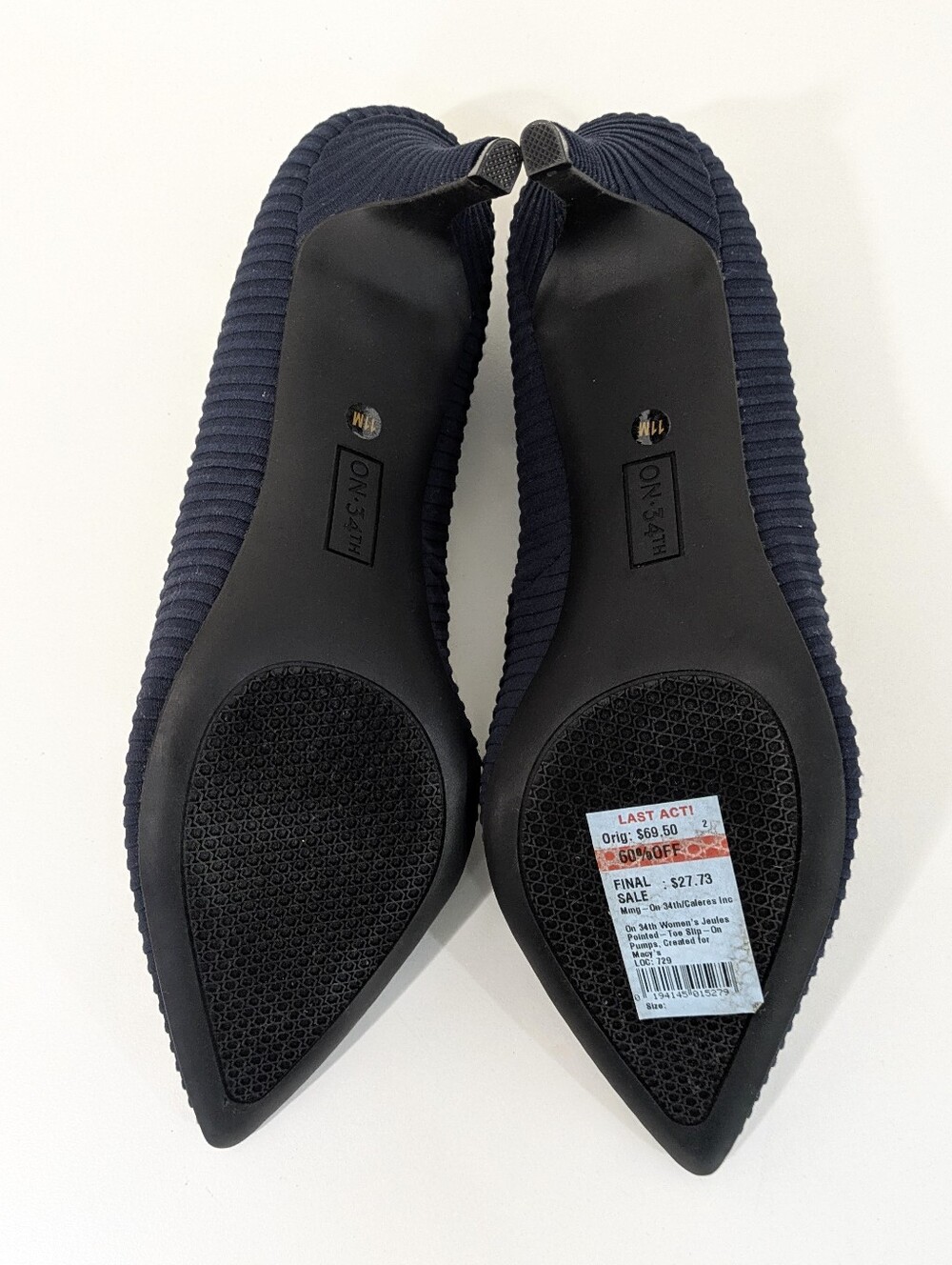 NEW On 34th Navy Blue Point Toe Jeules Pumps - Size 11 Womens Heels - Picture 5 of 8